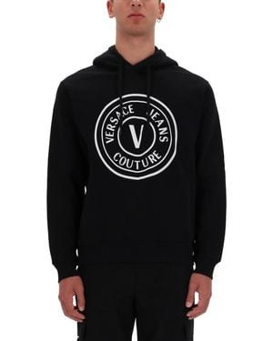 Versace Jeans Couture Logo Regular Hoodie - Black
