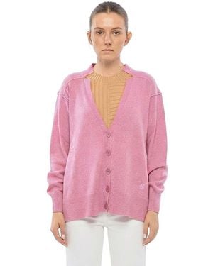 Stella McCartney Embroidered V Neck Cardigan - Pink