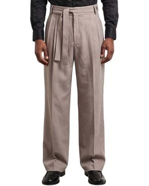 HUGO Relaxed Pleated Pants - Gray