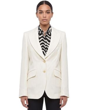 Stella McCartney Solid Peaked Lapel Blazer - White