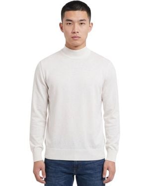 BOSS Mock Neck Sweater - White