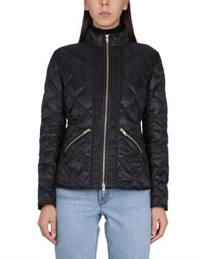 Fay Quilted Mock Collar Jacket - Black