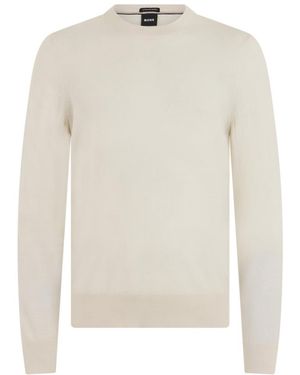 BOSS Crew Neck Sweater - White