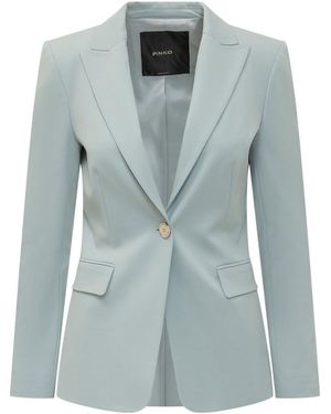Pinko Solid Notched Lapel Blazer - Blue