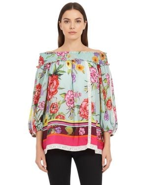 P.A.R.O.S.H. Floral Off Shoulder Top - Red
