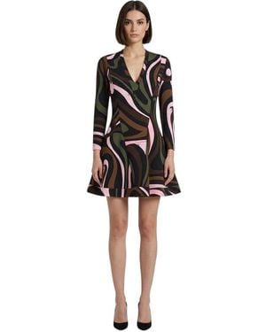 PUCCI V Neck Mini Dress - Black