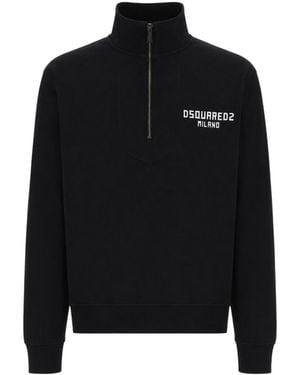 DSquared² Half Zip Sweatshirt - Black