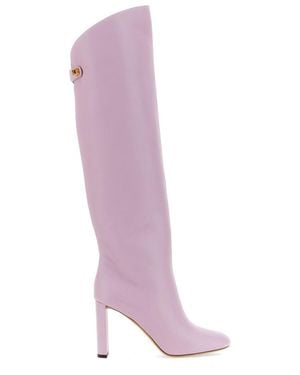Maison Skorpios Leather Boots - Purple