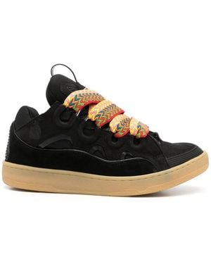 Lanvin Chunky Lace-Up Curb Sneakers - Black