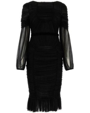 Tom Ford Semi-Sheer Midi Dress - Black