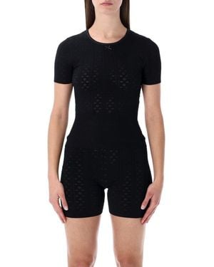 JW Anderson Knitted T-Shirt - Black