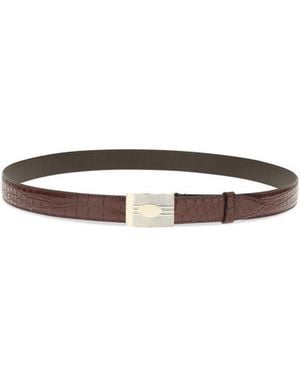 Brunello Cucinelli Textured Buckle Belt - White