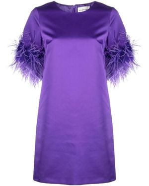 P.A.R.O.S.H. Feathered Mini Dress - Purple
