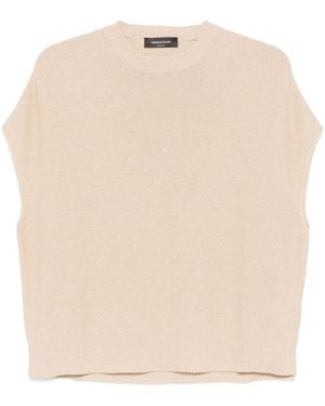 Fabiana Filippi Linen Blend Crewneck Sweater - Natural
