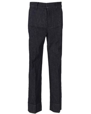 Max Mara Slim Flat Front Pants - Blue