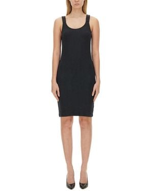 Helmut Lang Scoop Neck Knee Length Dress - Black