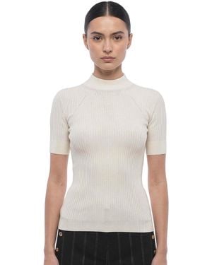 Stella McCartney Knitted Mock Collar Sweater - White