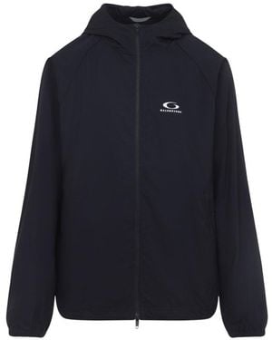 Balenciaga Logo Hood Jacket - Blue