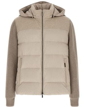 Moorer Quilted Hood Jacket - Natural