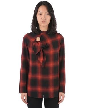 Stella McCartney Checks Band Collar Top - Red