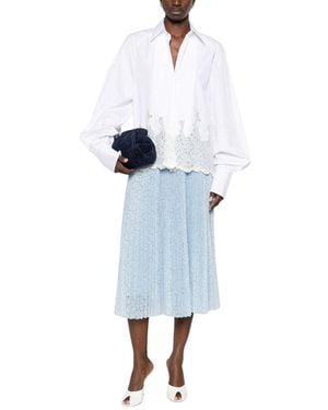Ermanno Scervino Oversized Embroidered Shirt - Blue