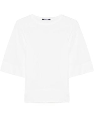 Jacquemus Solid Crew Neck Sweater - White