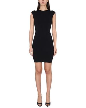 DSquared² Solid Round Neck Mini Dress - Black