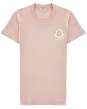 Moncler Logo Crew Neck T-Shirt - Pink