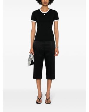 Courreges Bumpy Contrast T-Shirt Reedition - Black