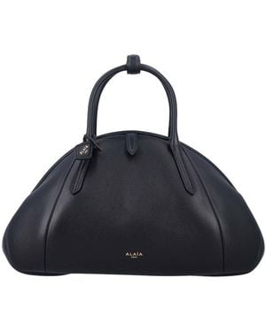 Alaïa Logo Medium Satchel - Blue