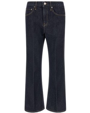 KHAITE Dark Flared Mid Rise Jeans - Blue