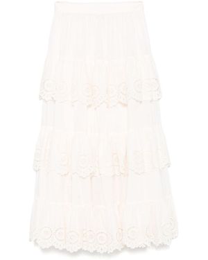 Zimmermann Lucky Embroidered Skirt - White