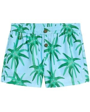 Jacquemus Light Shorts With Palm Tree Print - Green