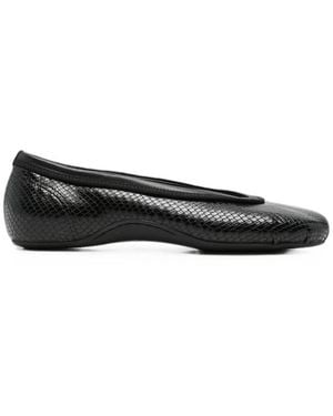 Dries Van Noten Textured Ballet Flats - Black