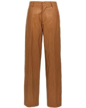 Nude Leather-Effect Pants - Brown