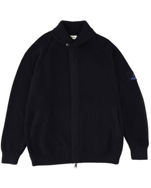 Premiata Virgin Wool Knit Zip Cardigan - Blue