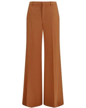 Chloé Flared Flat Front Pants - Brown