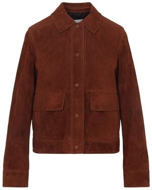 Yves Salomon Shirt Collar Jacket - Brown