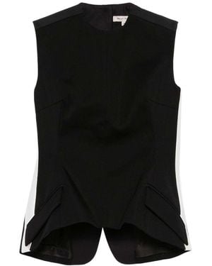 MERYLL ROGGE Solid Round Neck Top - Black