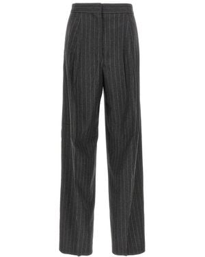 Sportmax Loose Striped Pant - Gray