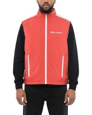 Palm Angels Logo Mock Collar Jacket - Red