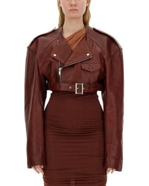 Rick Owens Solid Notched Lapel Jacket - Red