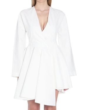 Alaïa Asymmetrical Dress With Belt - White