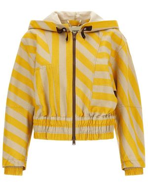 Fendi Stripes Hood Jacket - Yellow