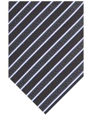 Gucci Diagonal Striped Tie - Blue