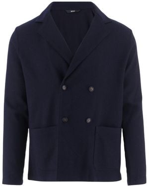 BOSS Double Breasted Blazer - Blue