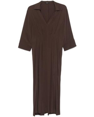 Seventy Pleated Midi Dress - Brown