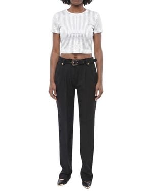 Versace Straight Flat Front Pants - Black