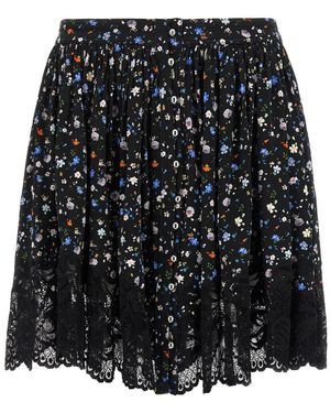 Rabanne Floral Lace Skirt - Black