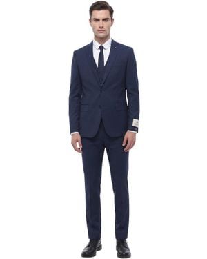 Corneliani Notched Lapel Suit - Blue